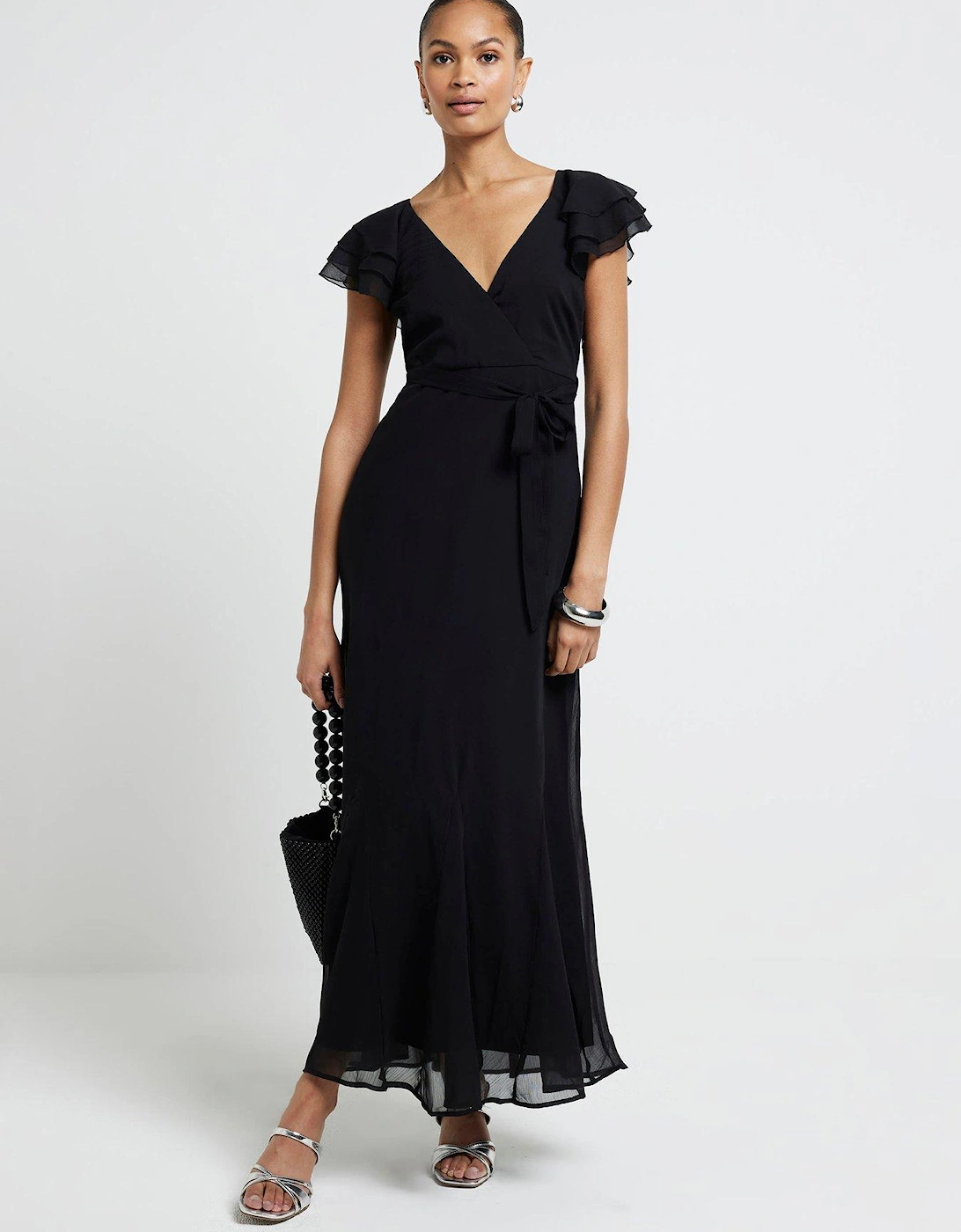 Chiffon Maxi Dress - Black, 2 of 1