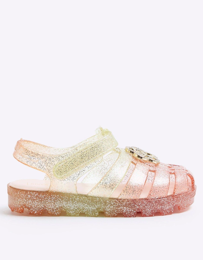 Mini Girls Flower Jelly Sandals - Multi