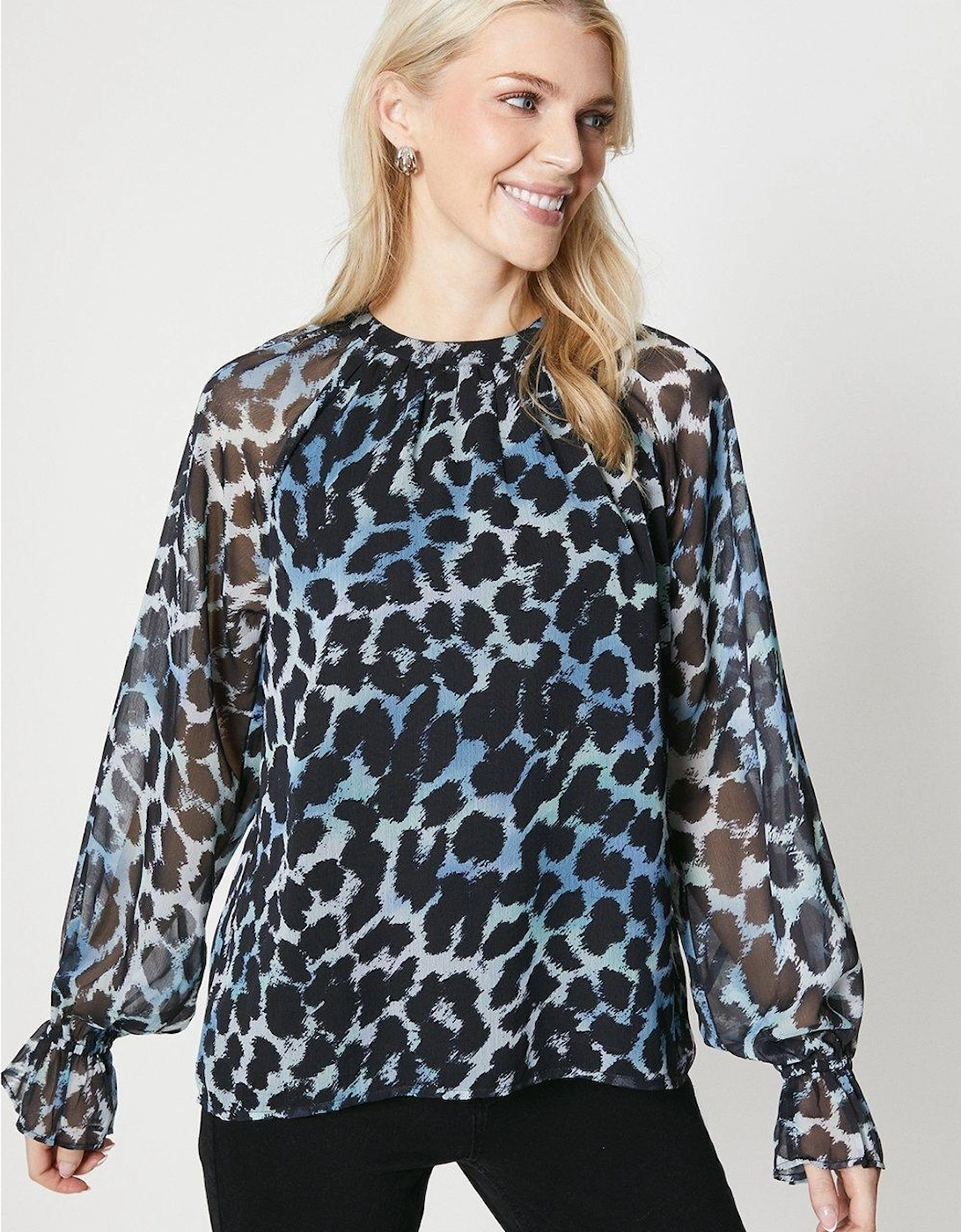 Womens/Ladies Leopard Print Long-Sleeved Blouse, 2 of 1