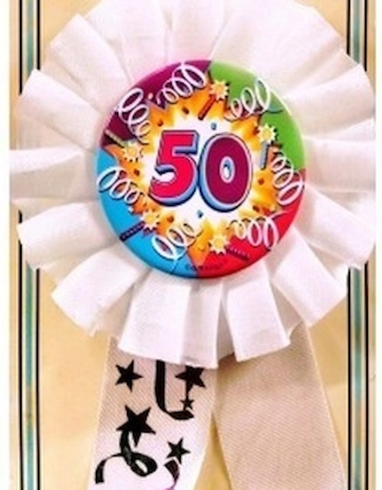 Swirl 50th Birthday Award Ribbon