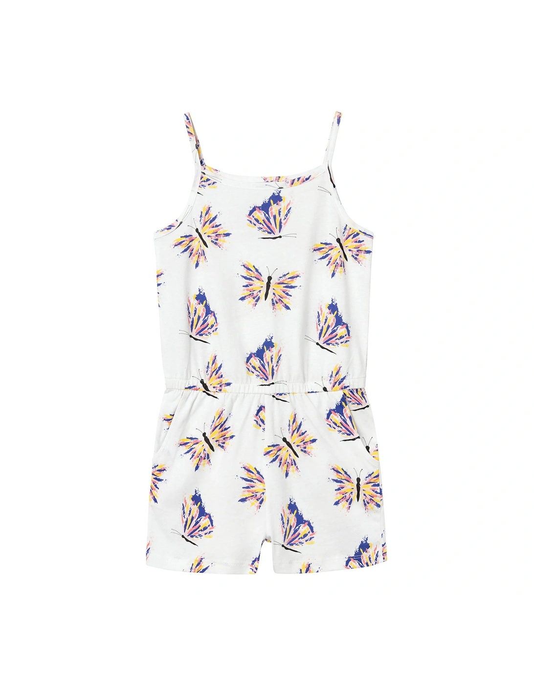 Girls Vigga Jersey Butterfly Print Playsuit - Bright White, 4 of 3