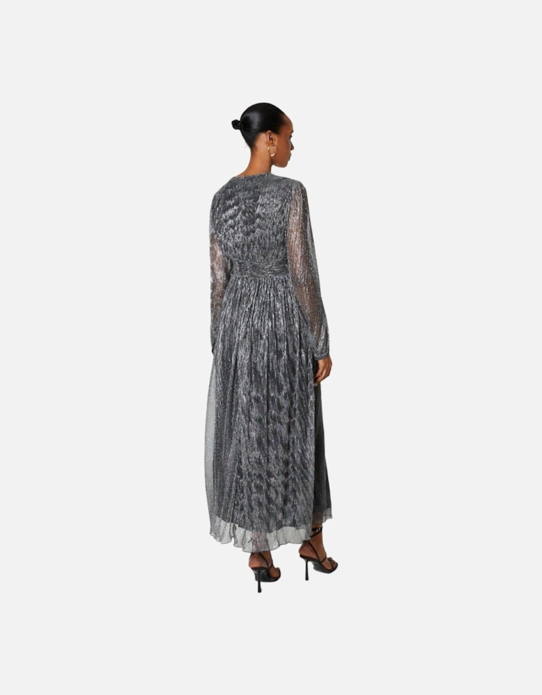 Womens/Ladies Plisse Pleated Midi Dress