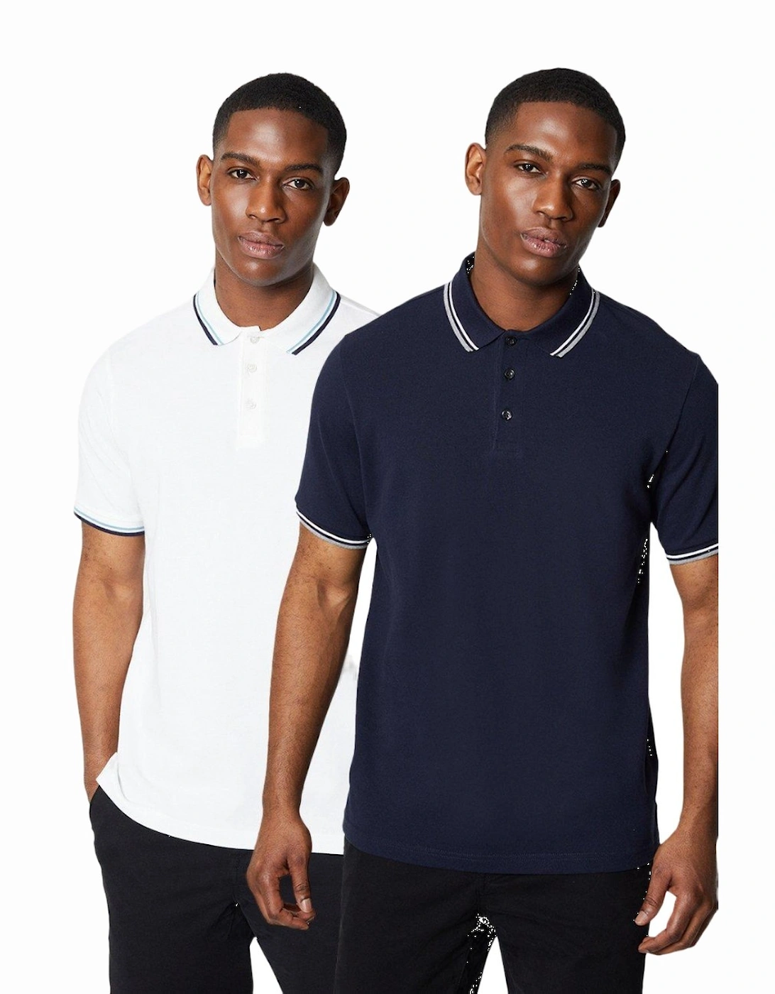 Mens Tipped Cotton Polo Shirt (Pack of 2), 5 of 4