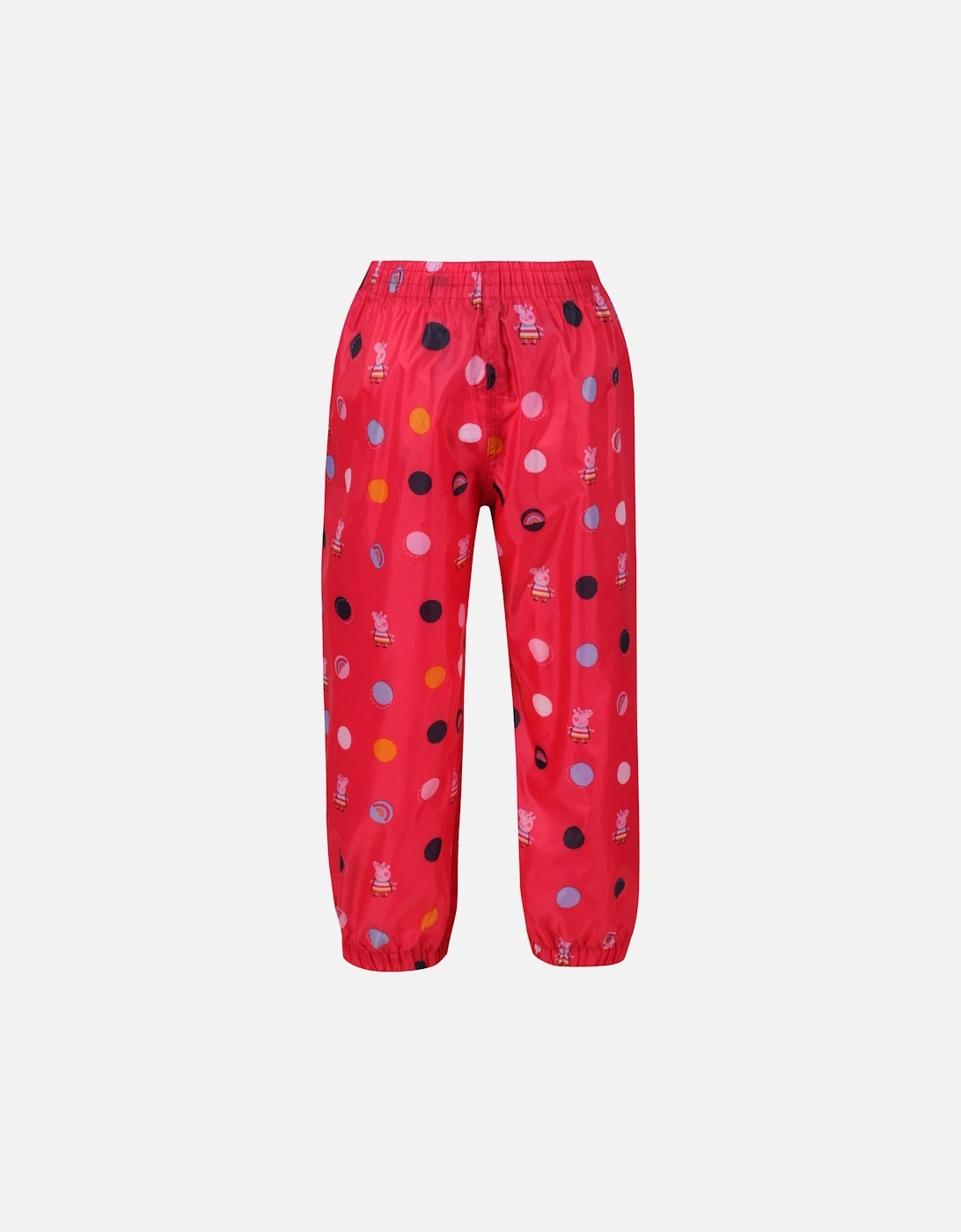 Childrens/Kids Polka Dot Peppa Pig Packaway Over Trousers