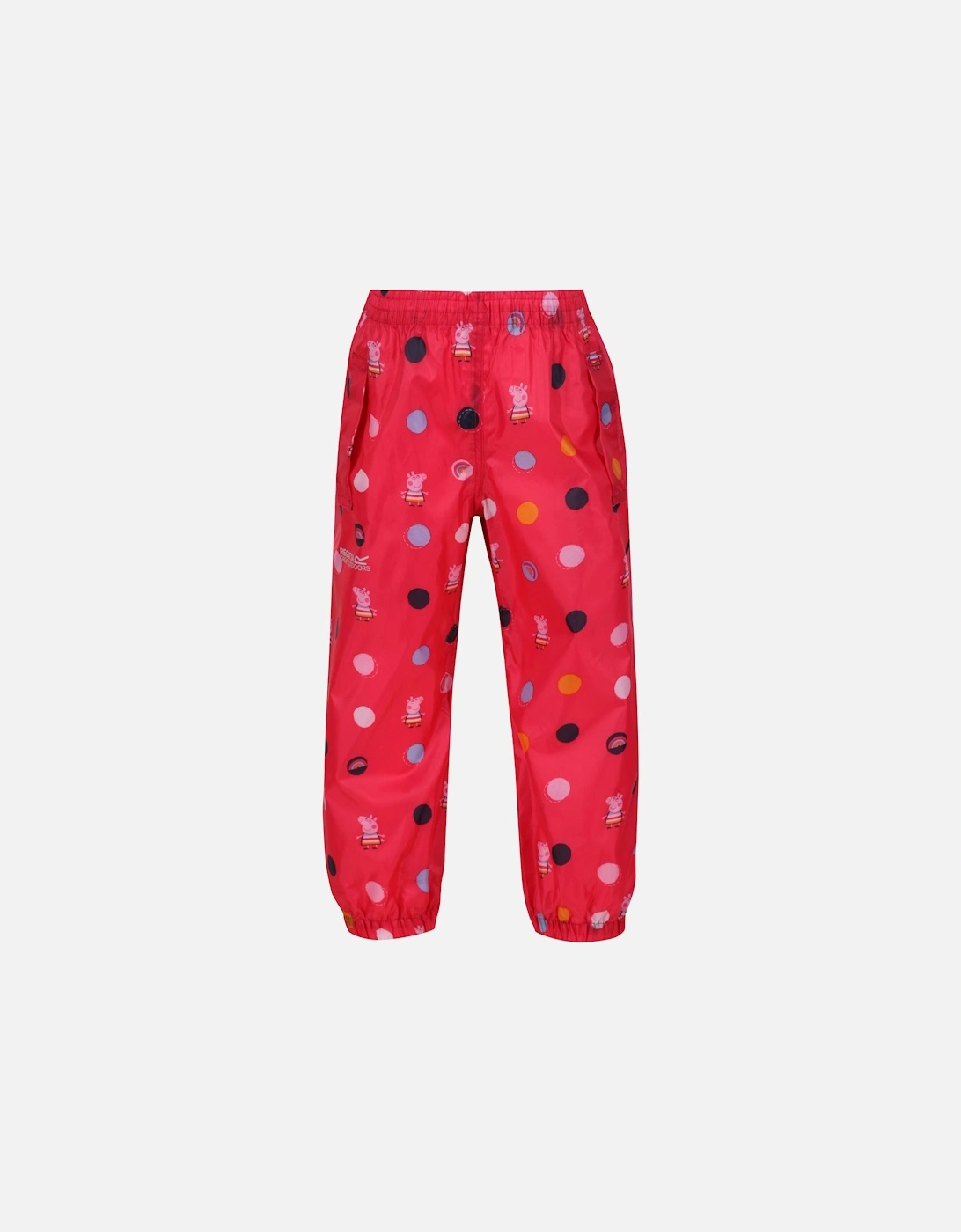 Childrens/Kids Polka Dot Peppa Pig Packaway Over Trousers, 5 of 4