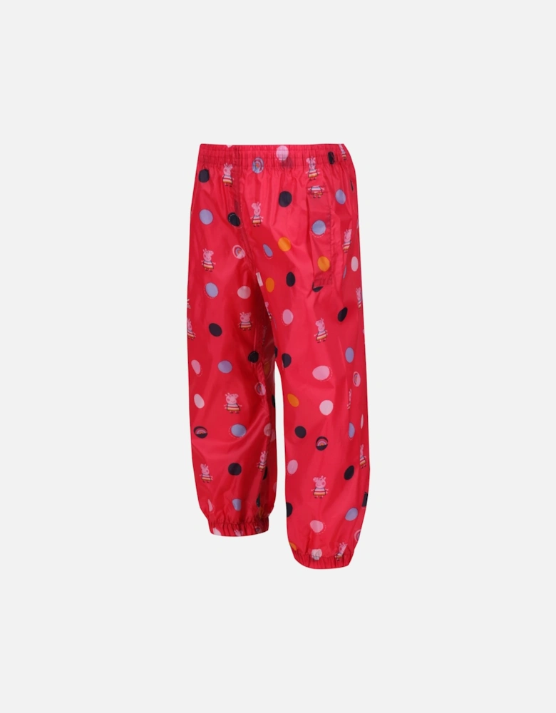 Childrens/Kids Polka Dot Peppa Pig Packaway Over Trousers