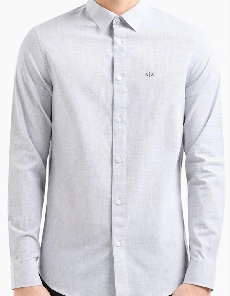 Woven Cotton Logo Grey Shirt