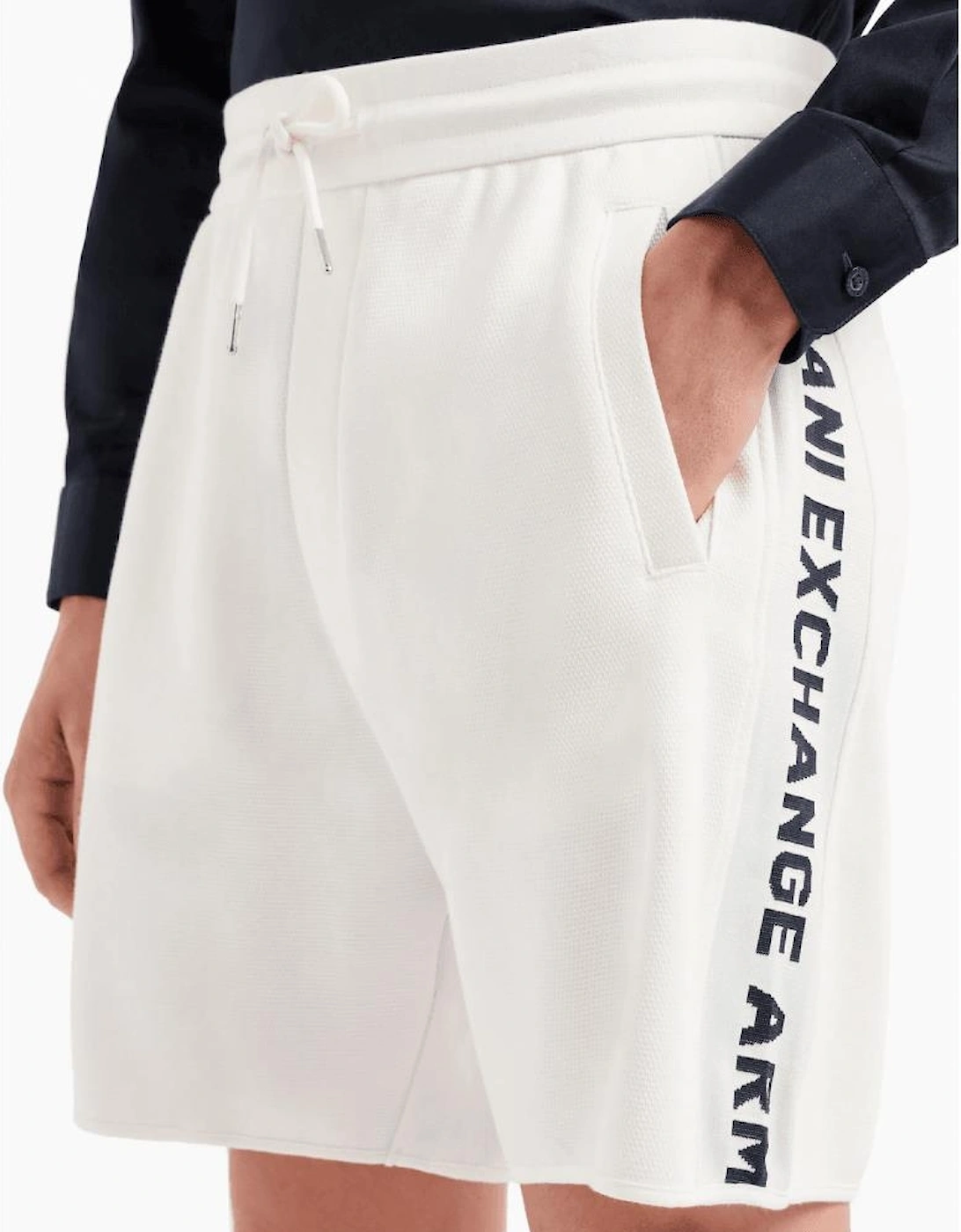 Cotton Tape Logo White Shorts