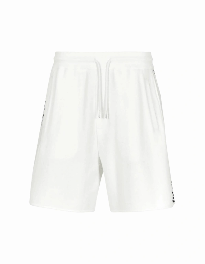 Cotton Tape Logo White Shorts