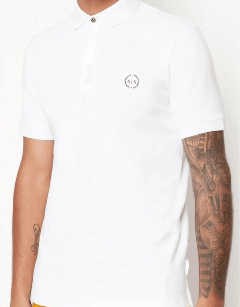 Pique Cotton White Polo Shirt