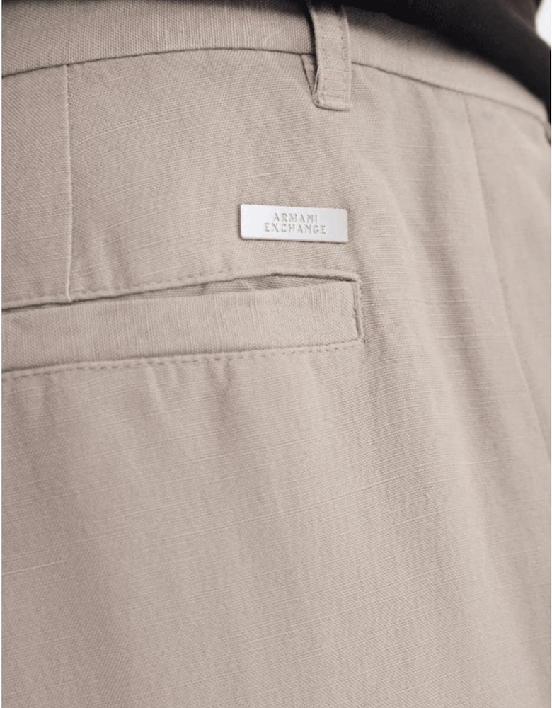 Cotton Beige Linen Trousers