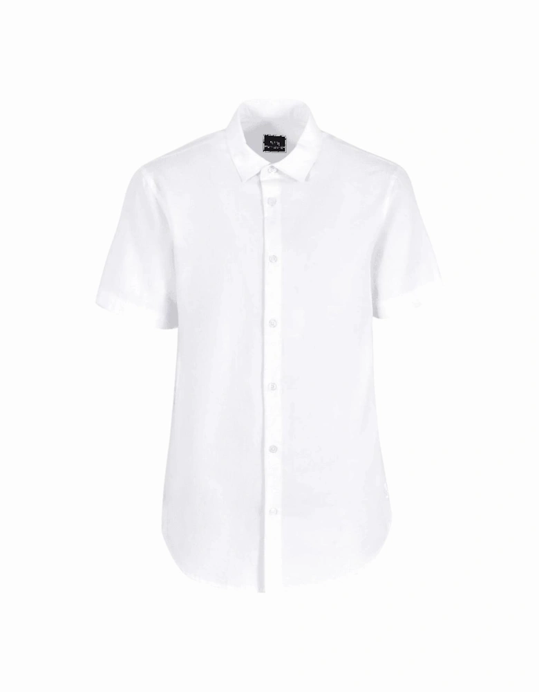 Short Sleeve Textured White Shirt