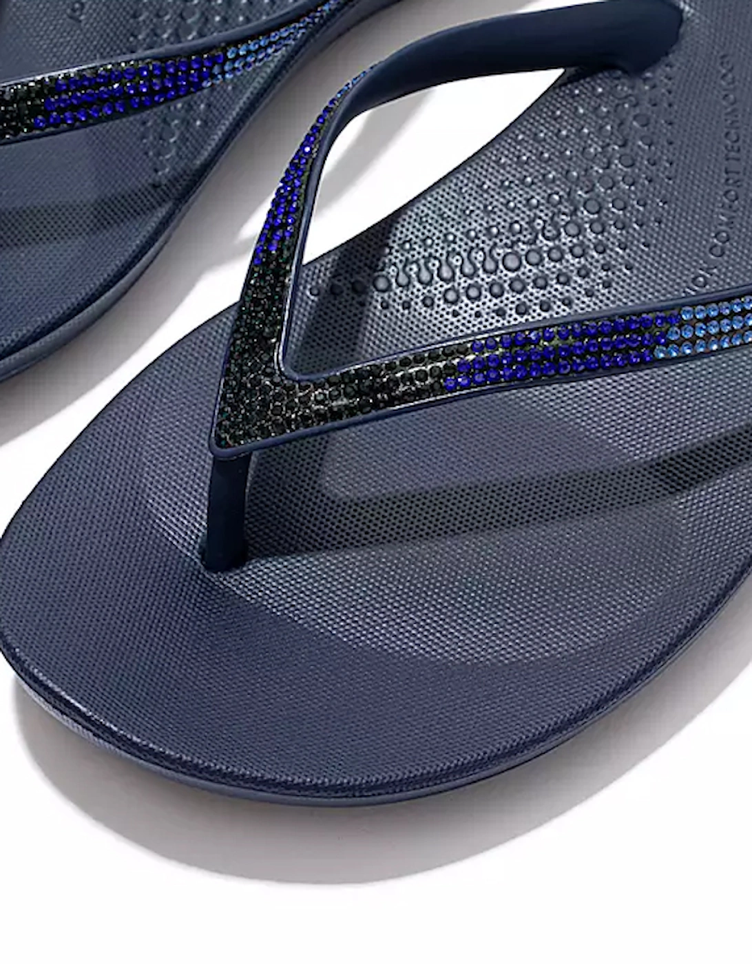 Women's Iqushion Ombre Sparkle Flip Flops Midnight Navy