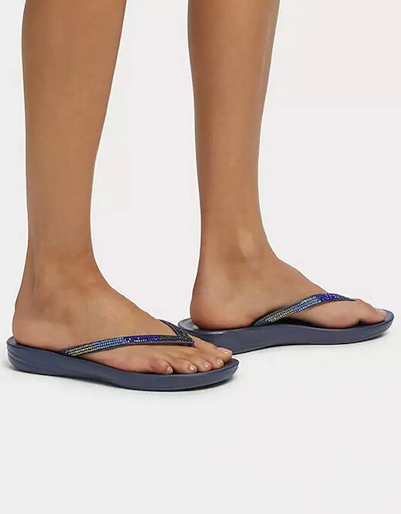 Women's Iqushion Ombre Sparkle Flip Flops Midnight Navy