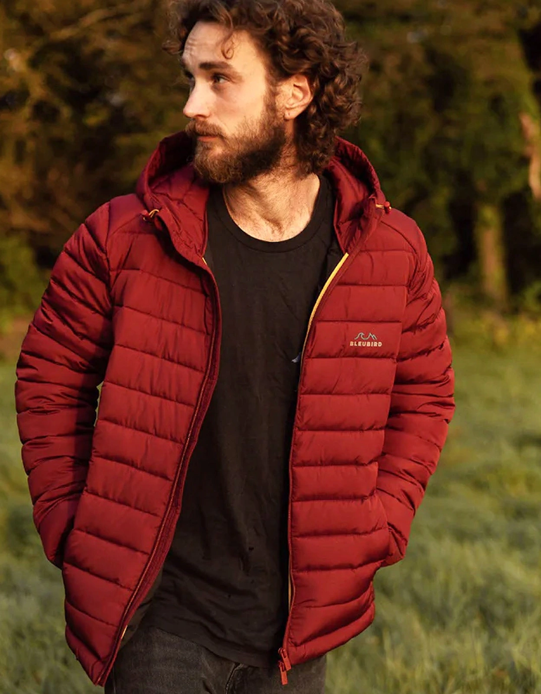 Bleubird Men's Bleubird Mens Tabor Water Resistant Packable Padded Coat - Red