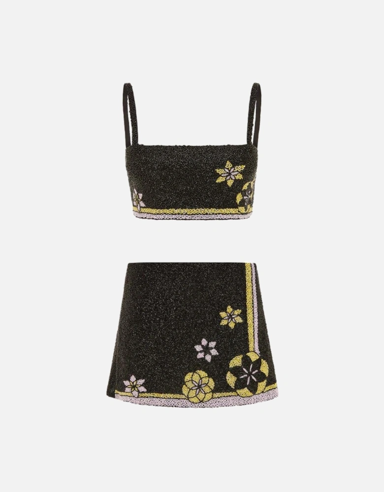 Mei Hand Embroidered Summer Co-ord Black