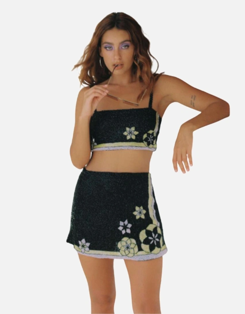 Mei Hand Embroidered Summer Co-ord Black