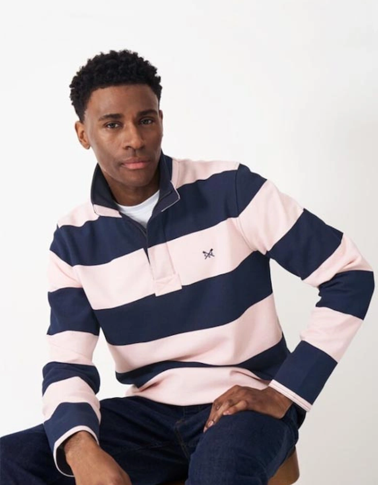 Men's Padstow Pique Sweat Rose Heart Navy