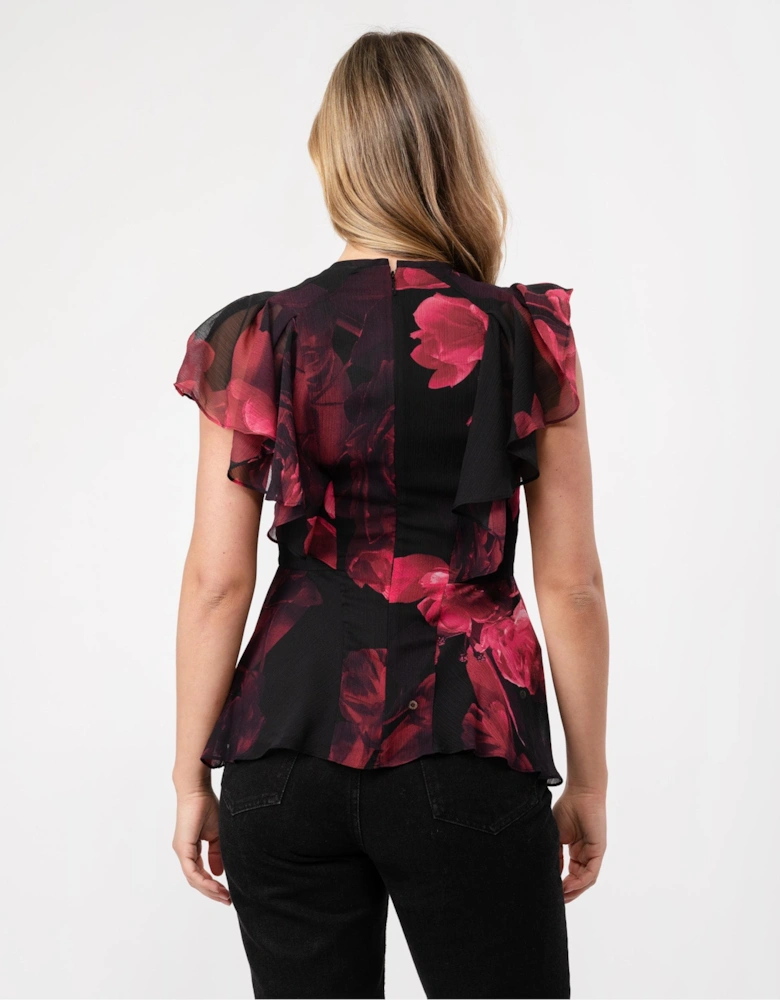 Belamay Womens Angel Sleeve Peplum Top