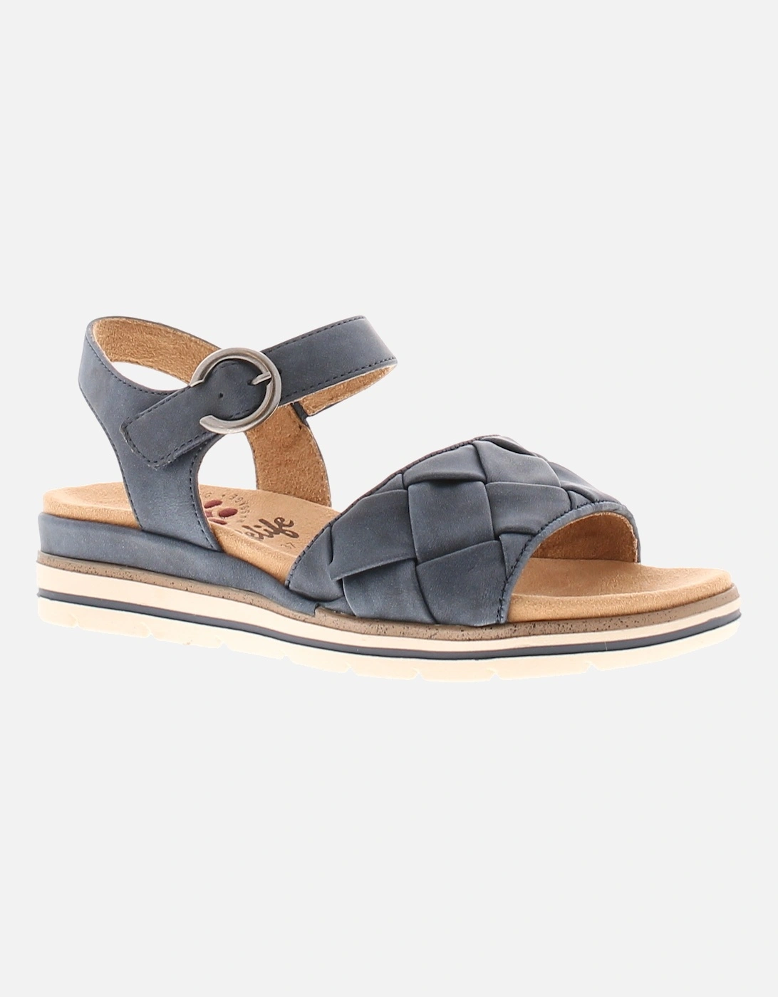 Womens Fashion Sandals Retain Buckle navy UK Size, 6 of 5
