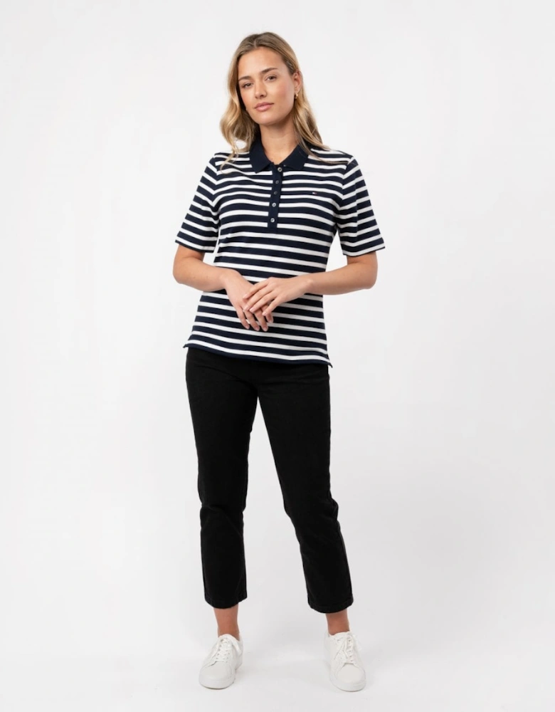 1985 Regular Pique Stripe Womens Polo