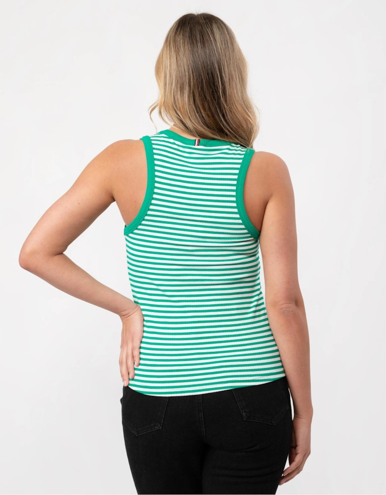 Stripe Rib Womens Slim Tank Top