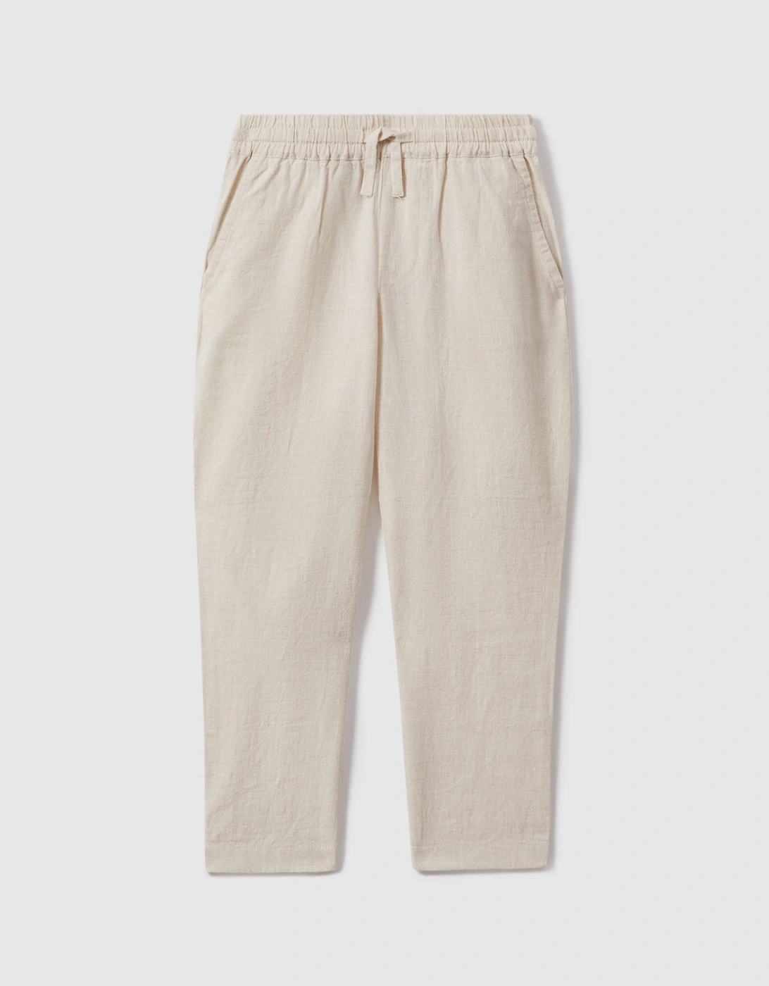 Linen Drawstring Tapered Trousers, 2 of 1
