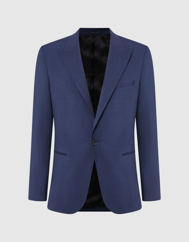 Slim Fit Single Breasted Wool Blend Blazer