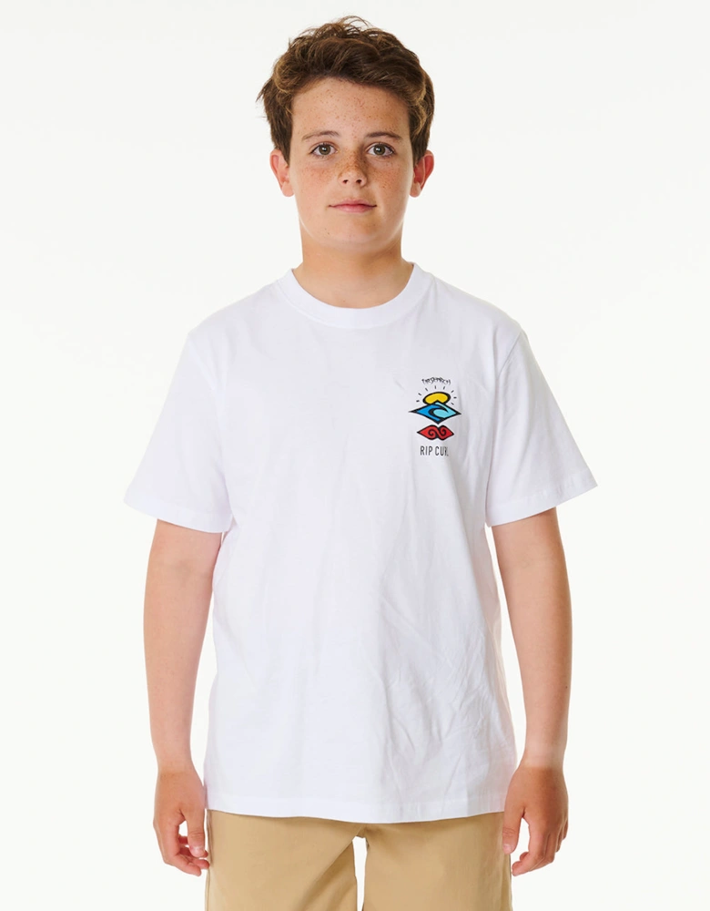 Rip Curl Kids Search Icon Short Sleeve Crew Neck T-Shirt