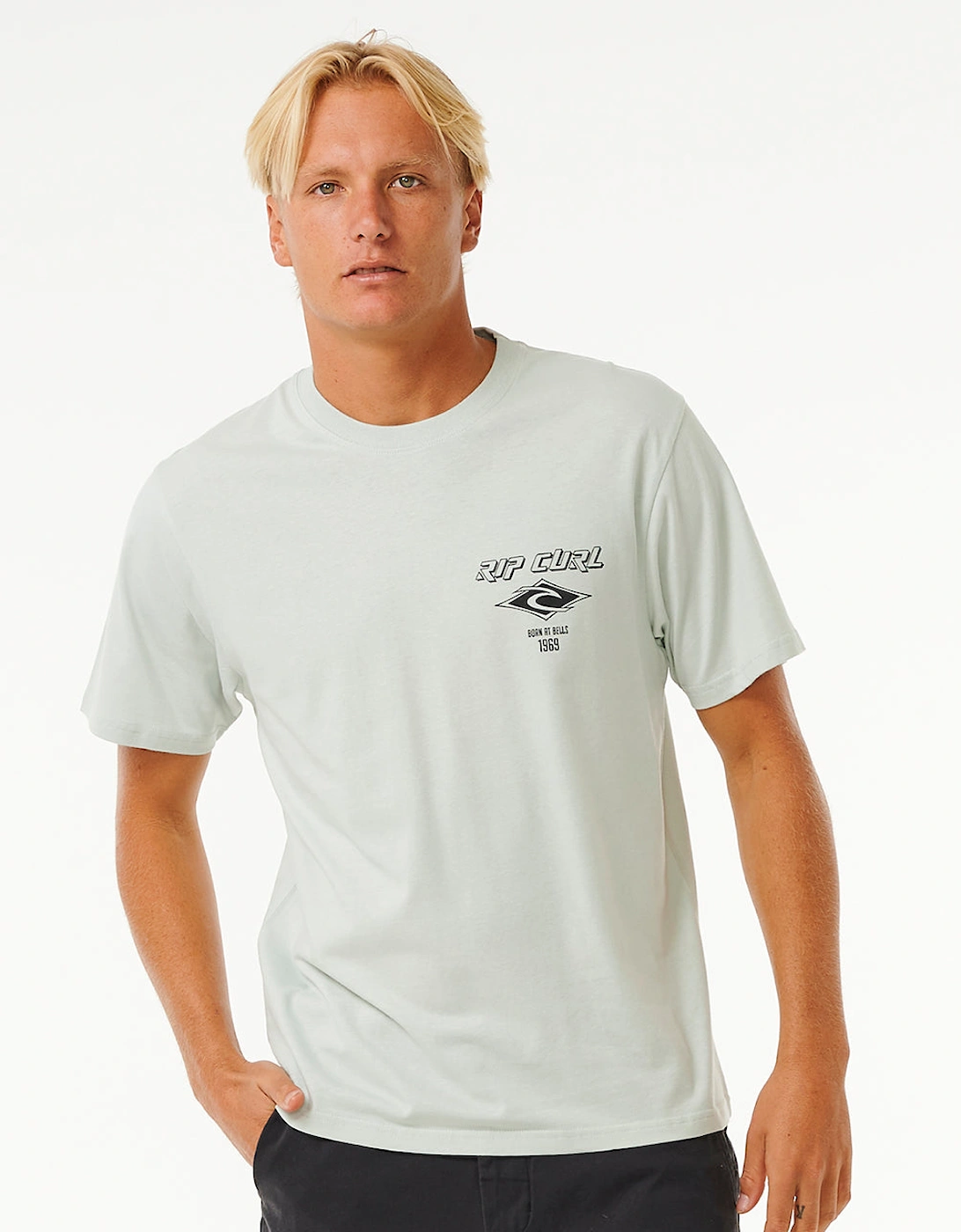 Ripcurl Men's Green Rip Curl Fade Out Icon Short Sleeve T-Shirt Xl