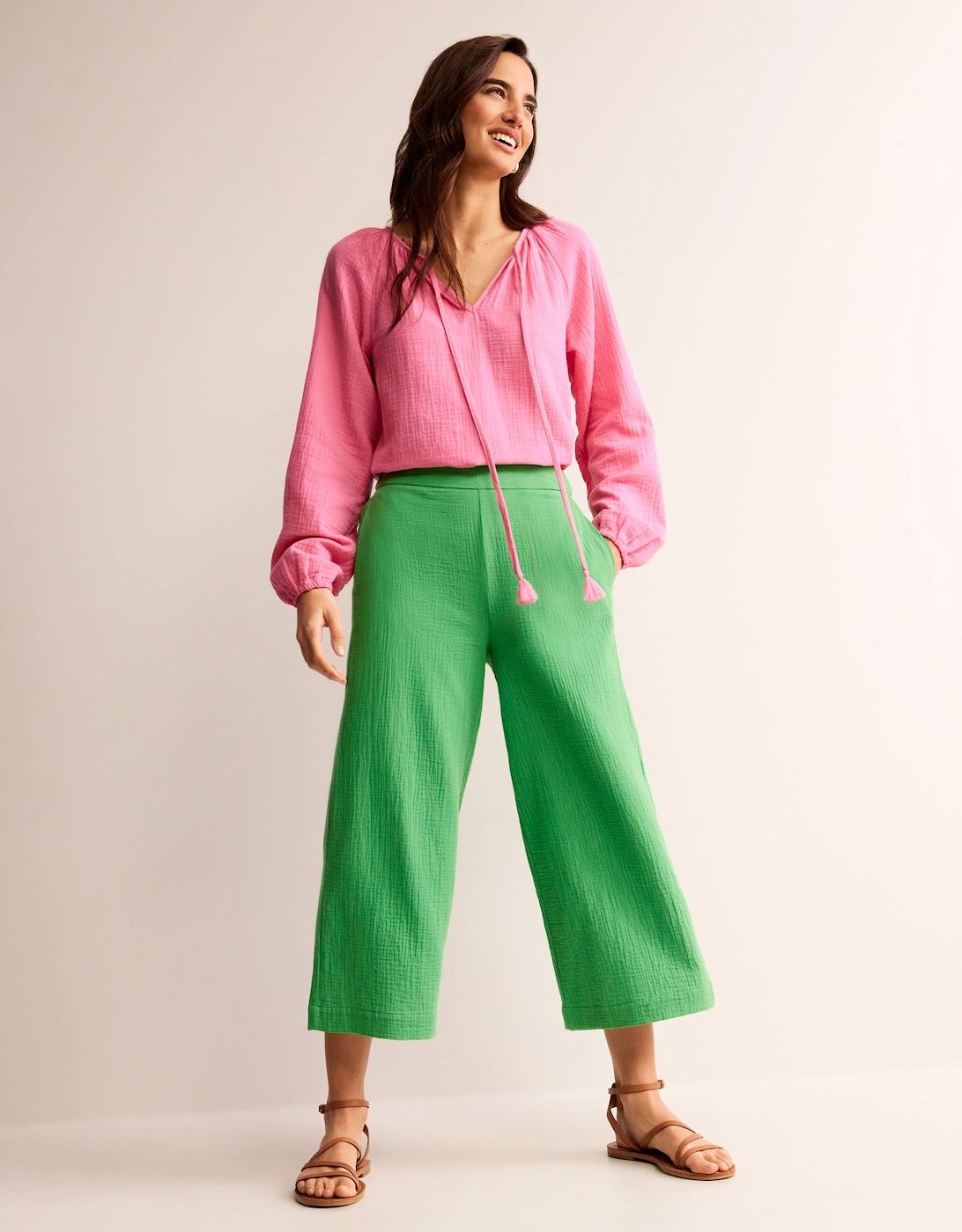 Double Cloth Cropped Trousers, 2 of 1