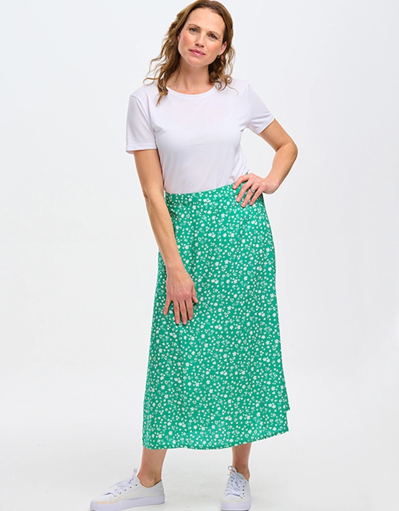 Zora Skirt Green Scatter Print