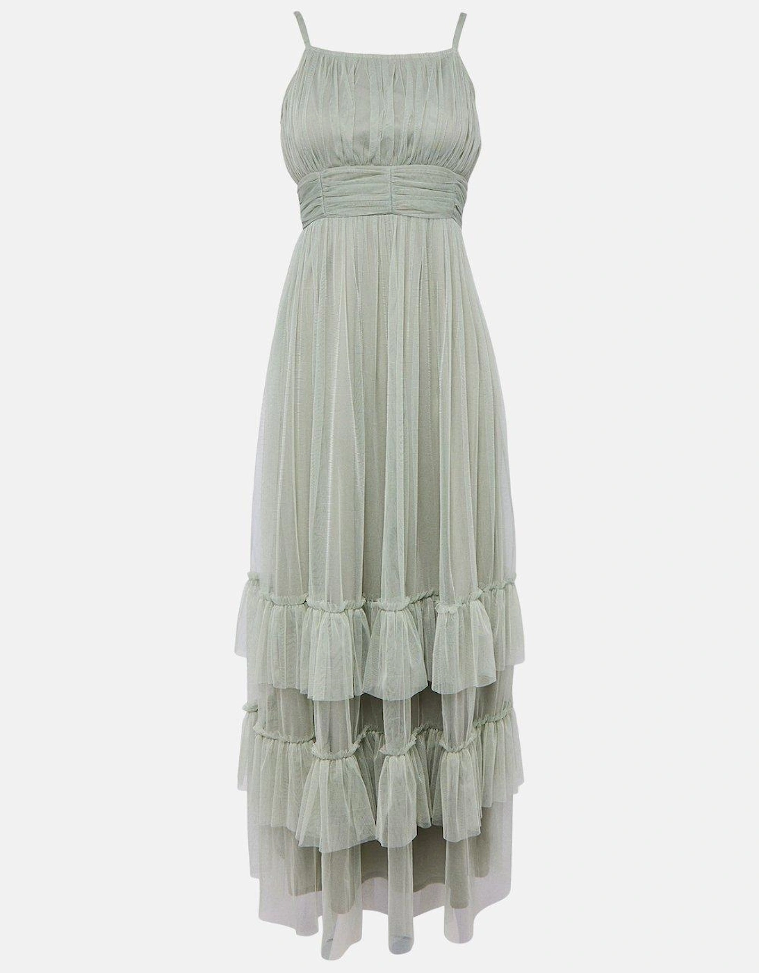 Oasis Strappy Mesh Tiered Maxi Dress