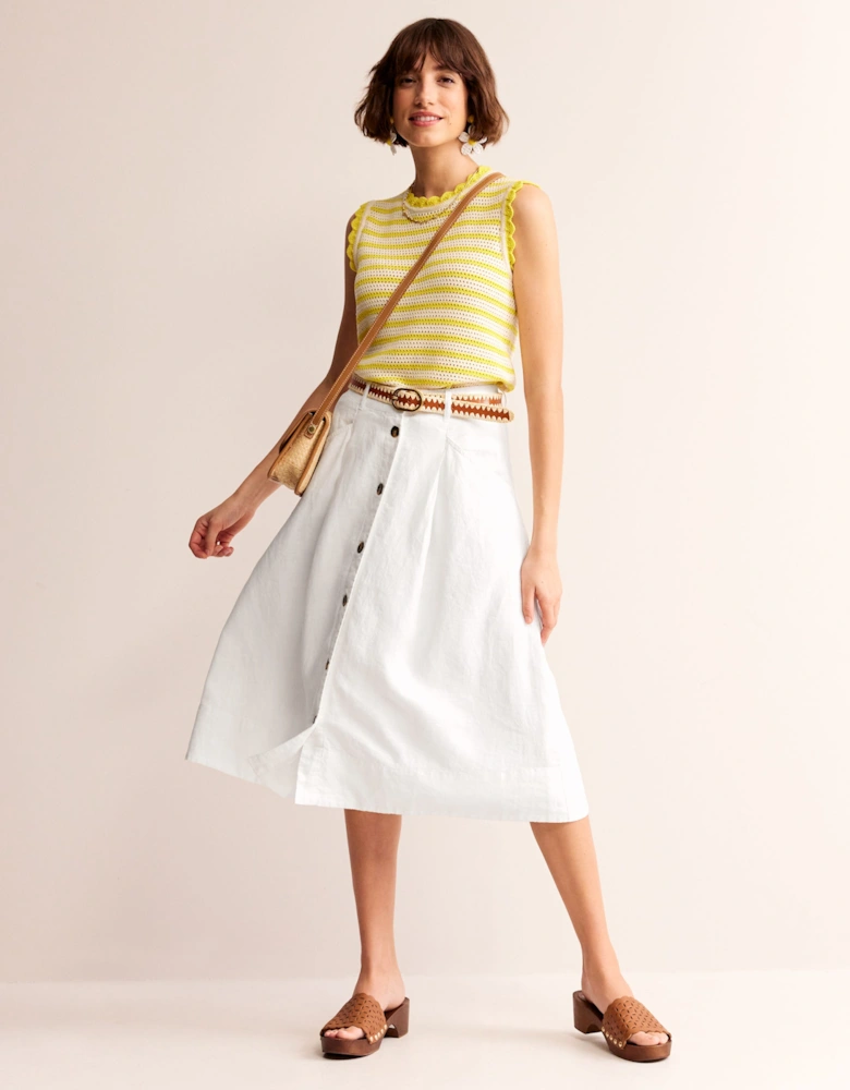 Petra Linen Midi Skirt