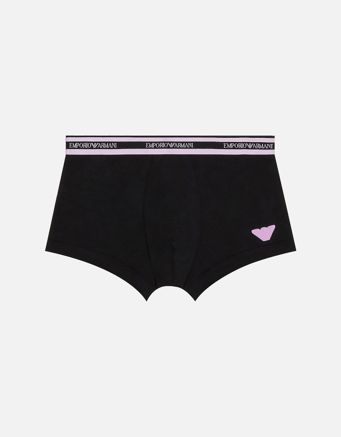 Emporio Armani Men's Black/Black Shiny Logo Boxer Trunk, - : 37/36/32 Extra Large