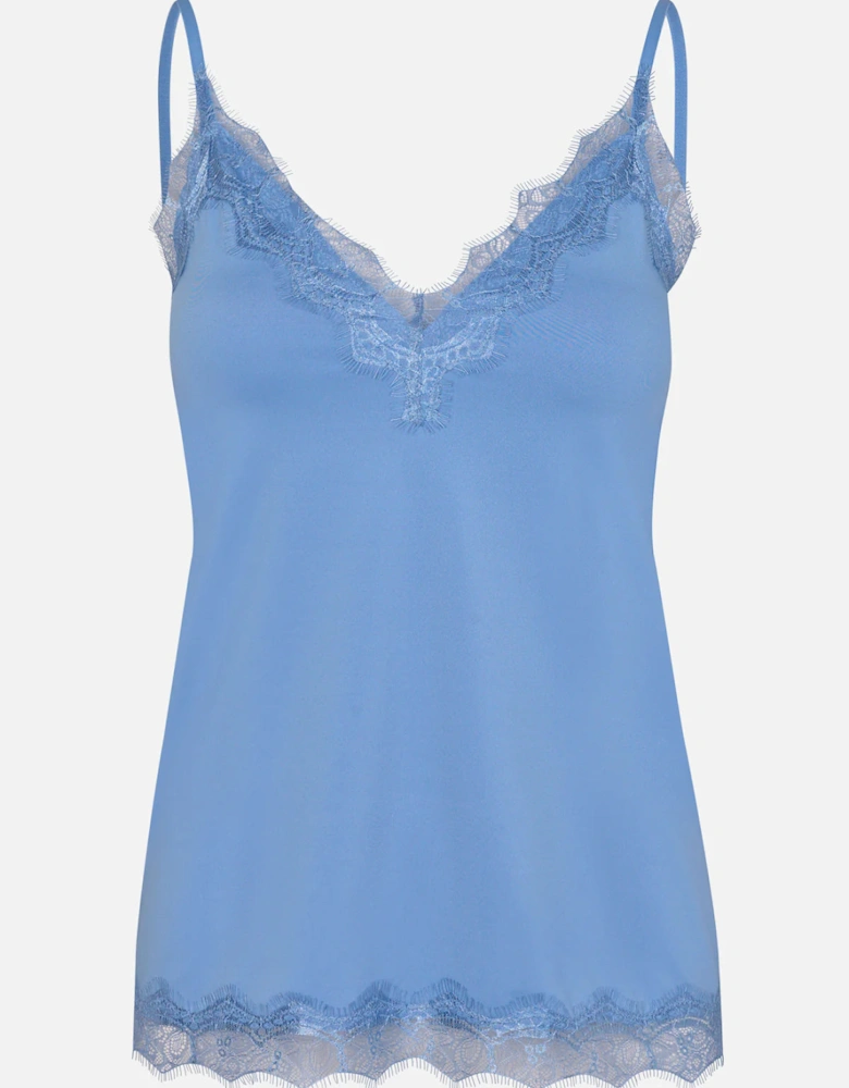 Stretch strap top in blue heaven