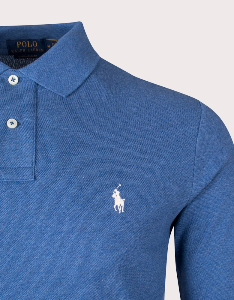 Custom Slim Fit Long Sleeve Polo Shirt