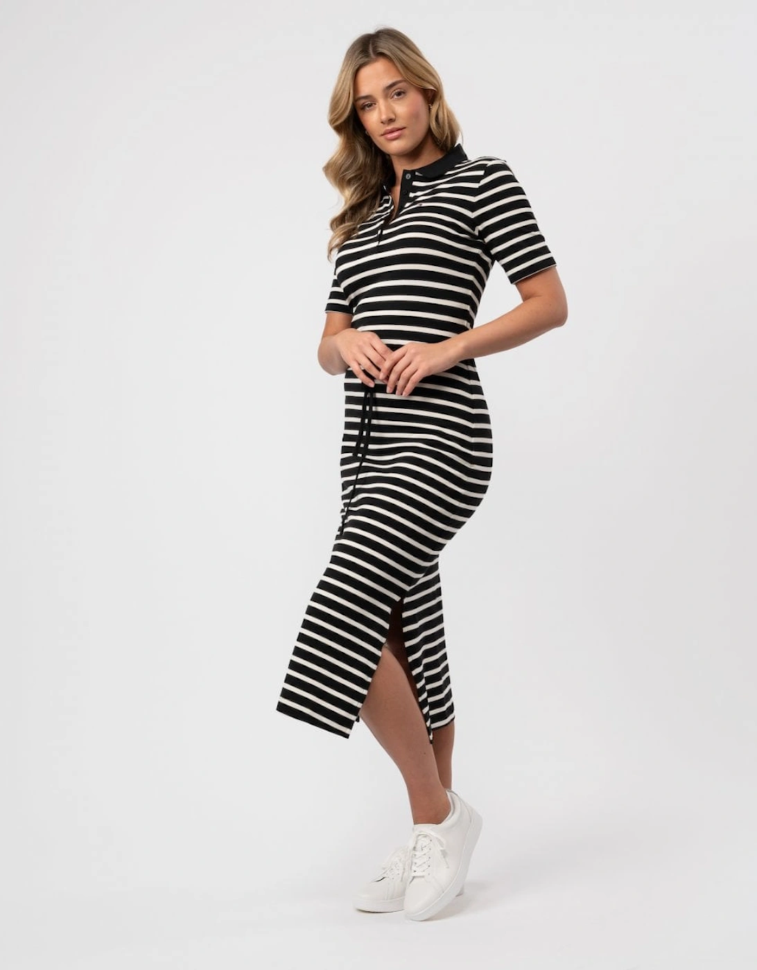 Breton Womens Midi Polo Dress