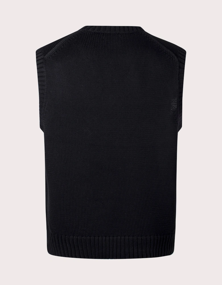 Sleeveless V-Neck Knitted Vest