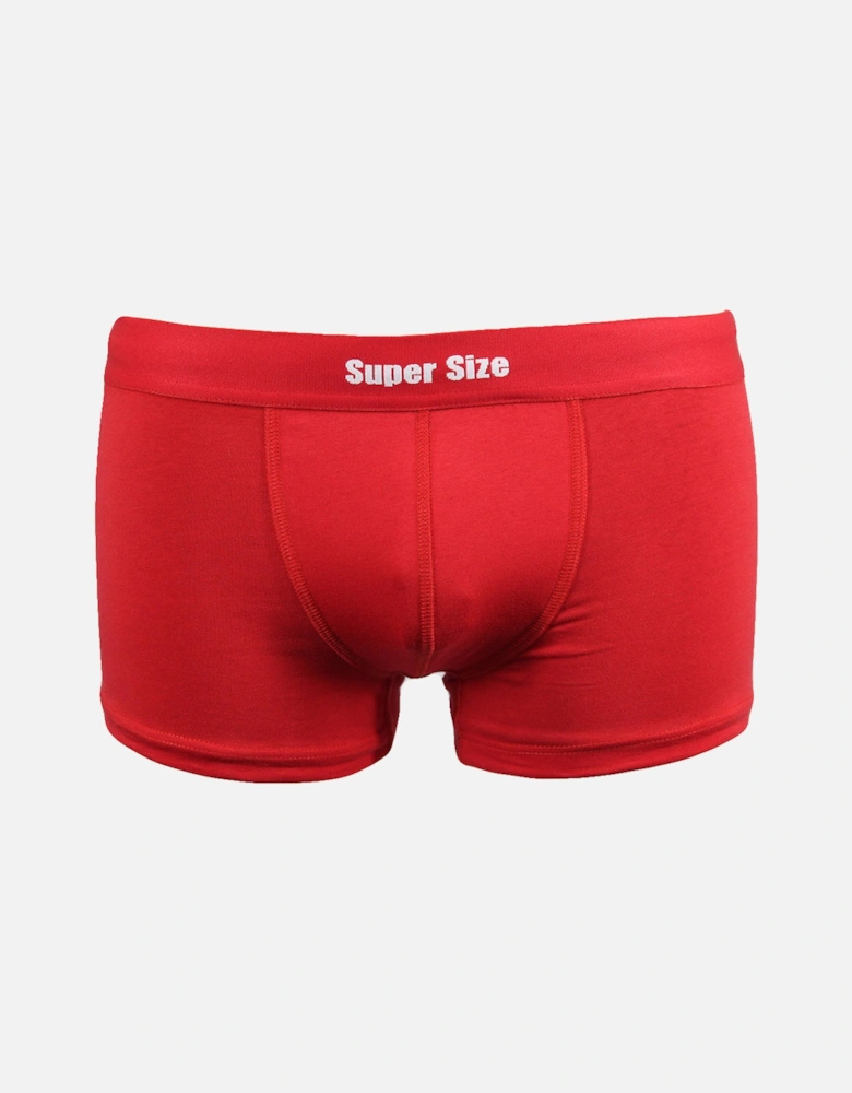 Super Size Logo Boxer Trunk, Red/white