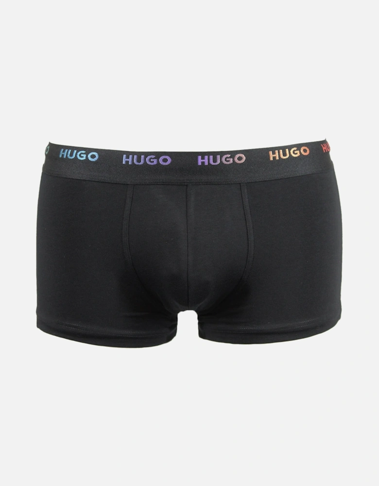 5-Pack Rainbow Logo Boxer Trunks, Black