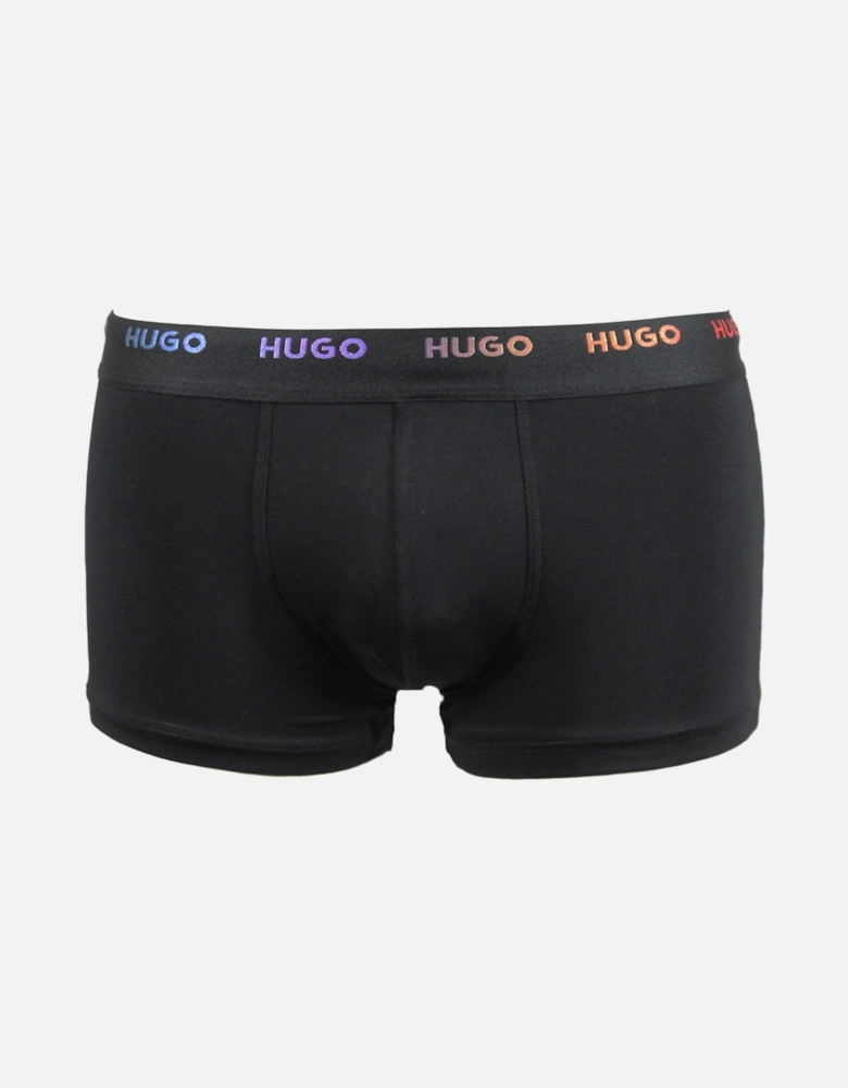 5-Pack Rainbow Logo Boxer Trunks, Black