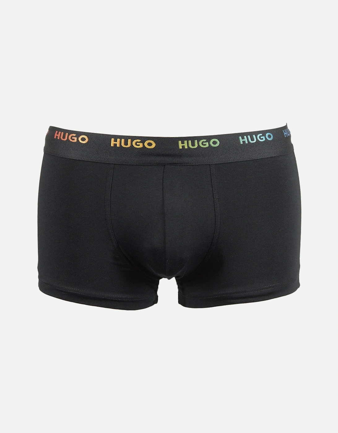 5-Pack Rainbow Logo Boxer Trunks, Black