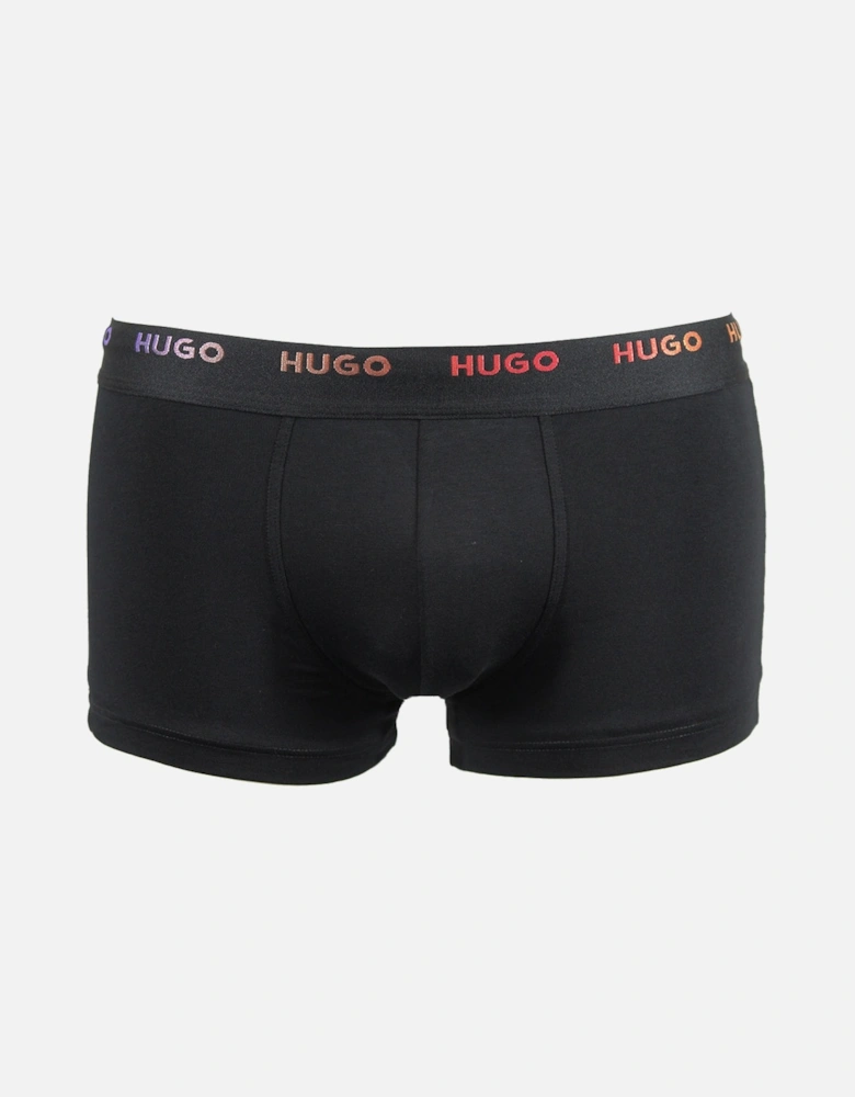 5-Pack Rainbow Logo Boxer Trunks, Black