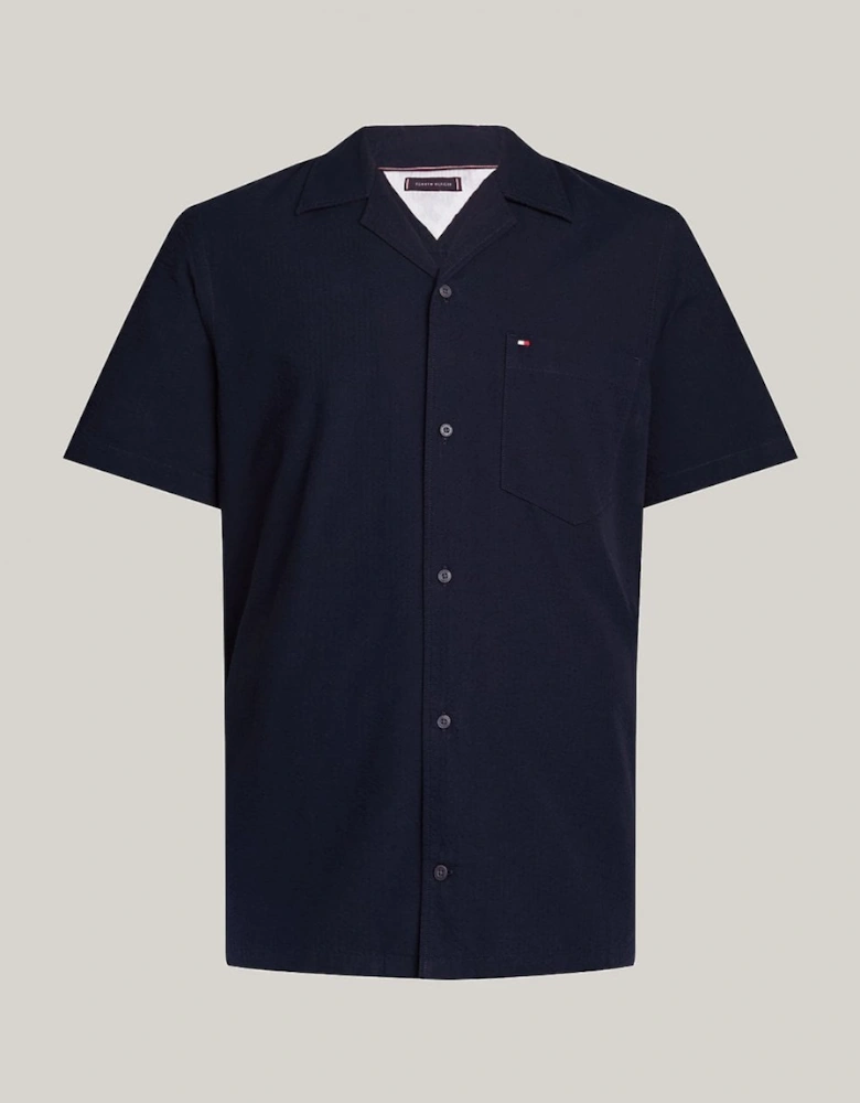 Seersucker Solid Mens Shirt