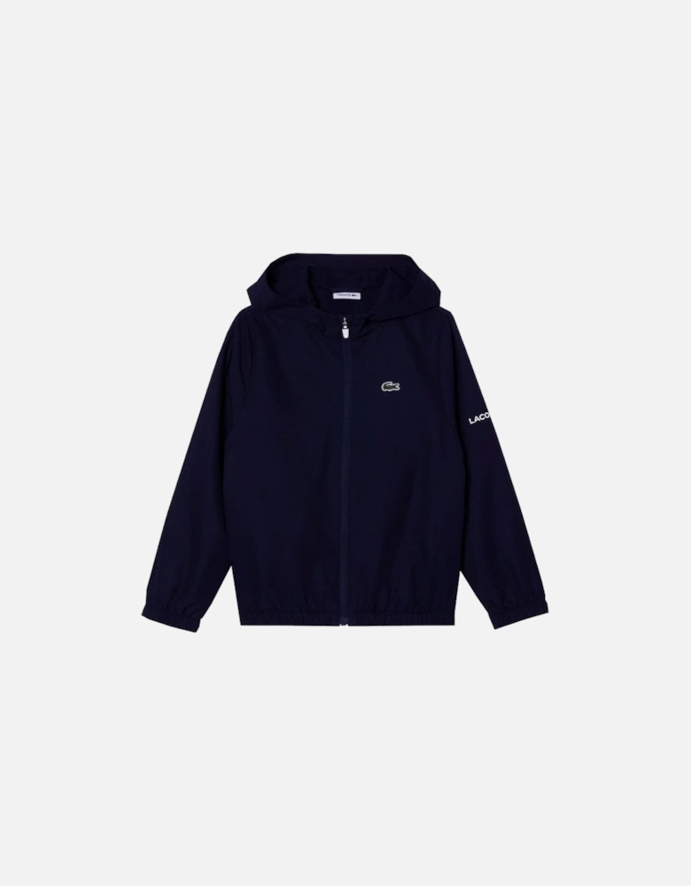 Boy's Navy Blue Zip Up Hooded Tracksuit Jacket