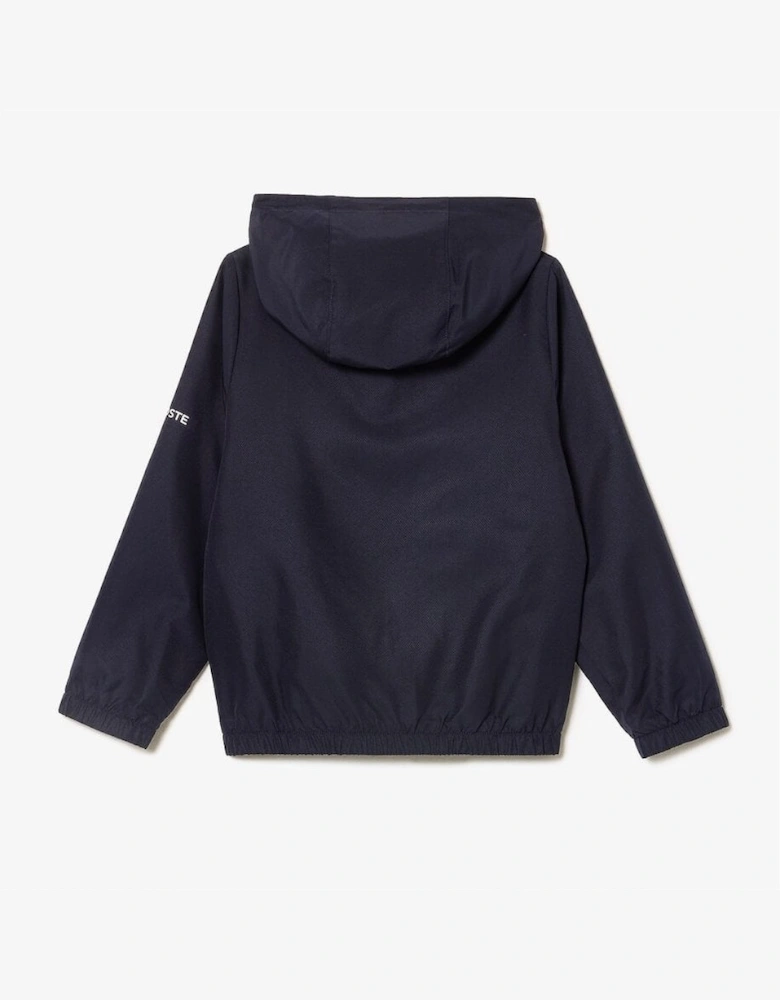 Boy's Navy Blue Zip Up Hooded Tracksuit Jacket