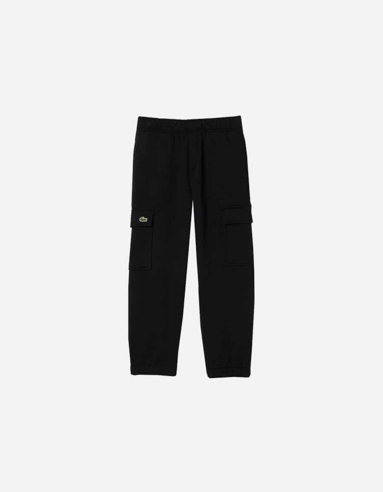 Boy's Black Fleece Cargo Tracksuit Pants