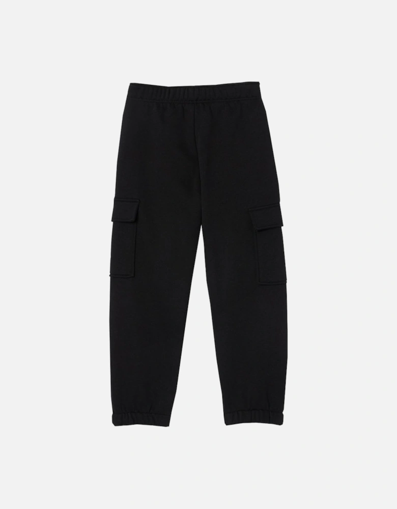 Boy's Black Fleece Cargo Tracksuit Pants