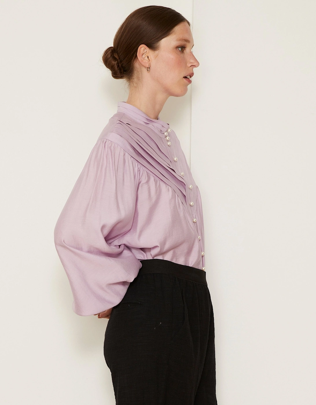 Iona Pleat Violet Shirt